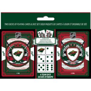 NHL Minnesota Wild Two Decks Of Playing Cards & Dice Set - Officially Licensed